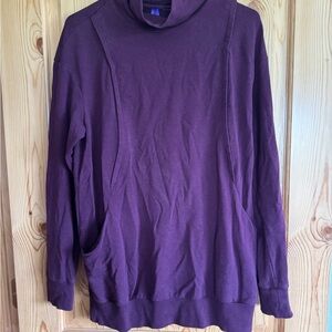 Maternity Seraphine Purple Mock-neck Sweater